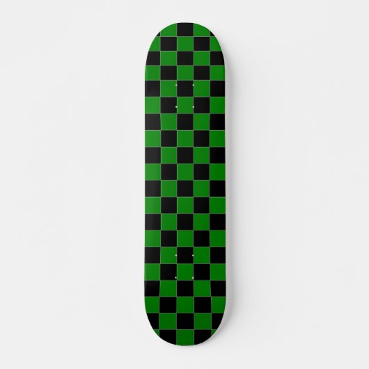 Zwart en groen gecheckt skateboard (Voorkant)