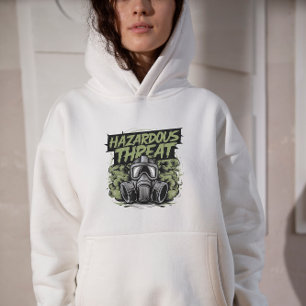 Zwart en Groen Gevaarlijke Bedreiging Hoodie Sweat