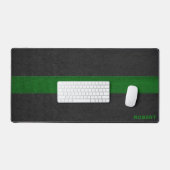 Zwart en groen  leertextuur monogram bureaumat (Keyboard & Muis)