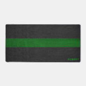 Zwart en groen  leertextuur monogram bureaumat (Voorkant)