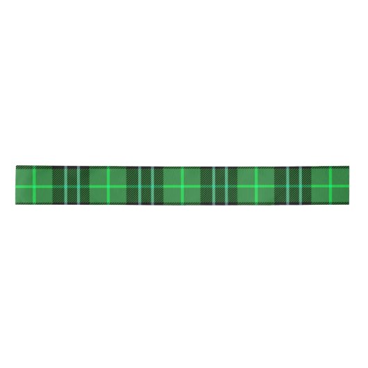 Zwart en Groen Tartan Plaid Satijnen Lint (Voorkant)