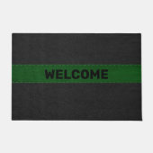 Zwart en Groen Verouderd Lederen Afbeelding Deurmat (Voorkant)