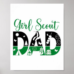 Zwart en groene vader scout voor meisjes koekje ka poster
