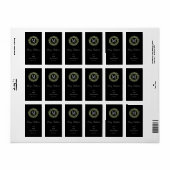Zwart en groot monogram prettig kerstlabel etiket (Full Sheet)