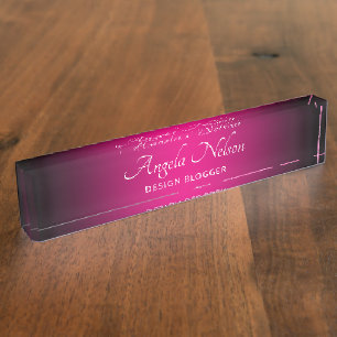 Zwart en hete roze ombre naambordje