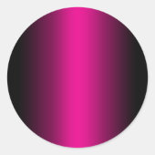 Zwart en Hot Pink Gradient Blank Ronde Sticker (Voorkant)