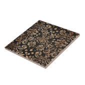 Zwart en houten Damask Tegeltje (Zijkant)