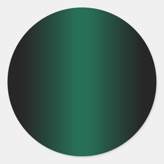 Zwart en Hunter Green Gradient Blank Ronde Sticker (Voorkant)