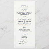 Zwart en Ivoor Monogrammed Bruiloft Menu (Voorkant)