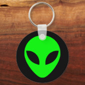 Zwart en kalkgroen Alien Head Sleutelhanger (Voorkant)