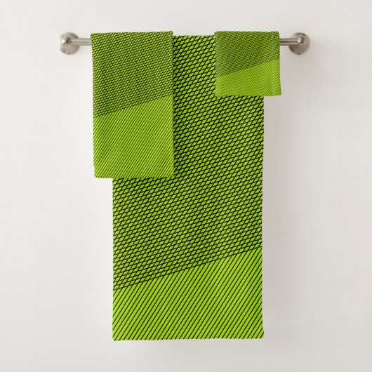 Zwart en kalkgroen elegant Abstract modern minimaa Bad Handdoek (Insitu)