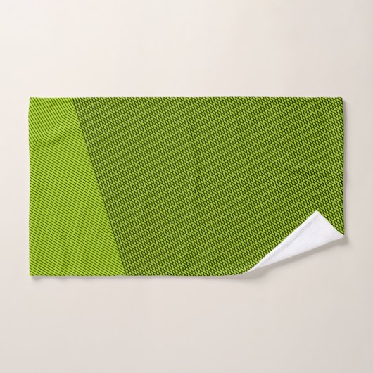 Zwart en kalkgroen elegant Abstract modern minimaa Bad Handdoek (Handdoek)