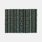 Zwart en kleurrijk driehoekspatroon fleece deken (Voorkant (Horizontaal))
