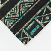 Zwart en kleurrijk driehoekspatroon fleece deken (Hoek)