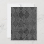 Zwart en koolstof Harlequin met script Save The Date (Achterkant)
