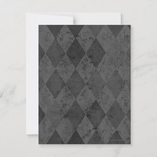 Zwart en koolstof Harlequin met script Save The Date (Achterkant)