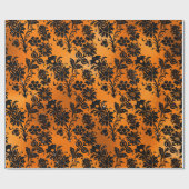 Zwart en koper Damaspatroon Cadeaupapier (Vlak)