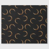 Zwart en koper Halloween  Moon patroon Cadeaupapier (Vlak)