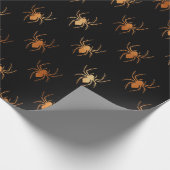 Zwart en Koper Halloween Spider Folie Cadeaupapier (Hoek)