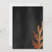Zwart en Koper Winter Bruiloft Pine Branch Kaart (Achterkant)