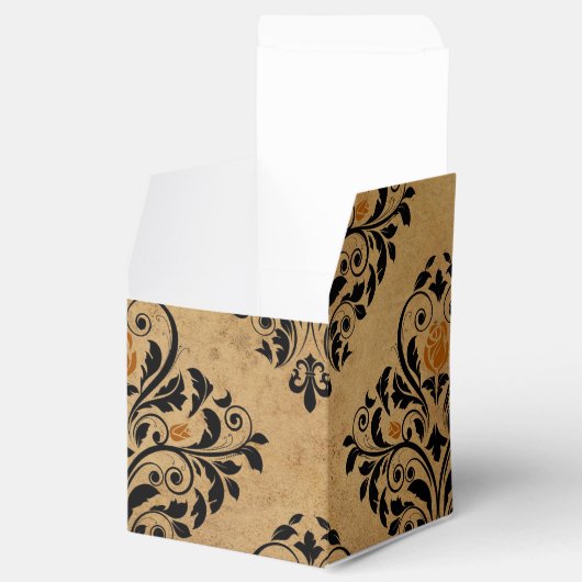  zwart en koperen gotische bruiloft bedankdoosjes (Geopend)