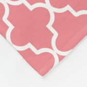 Zwart en koraal Quatrefoil | Fleece Blanket (Hoek)