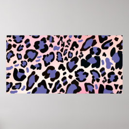 Zwart en Lavendel Leopard Print: vet en elegant Poster