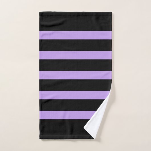 Zwart en lavendel strepen patroon bad handdoek (Handdoek)