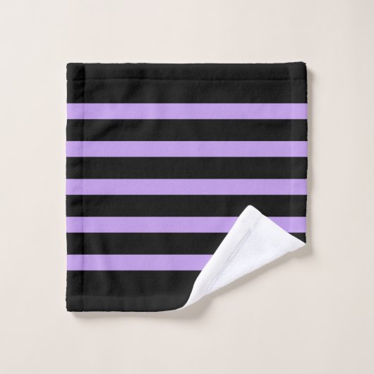 Zwart en lavendel strepen patroon bad handdoek (Wasdoekje)