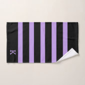Zwart en lavendel strepen patroon bad handdoek (Handdoek)