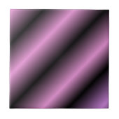 Zwart en lavender Stripe Tegeltje (Voorkant)