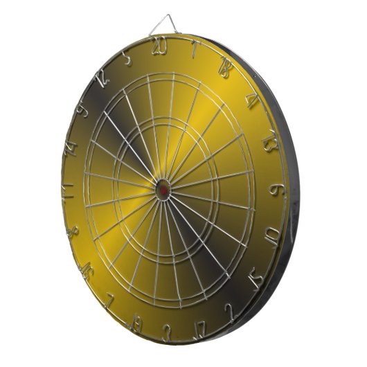 Zwart en levendig goud dartbord (Voorkant Rechts)