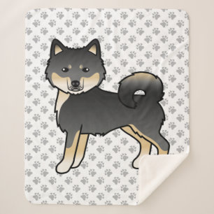 Zwart En Lichtbruin Alaskaanse Malamute Schattige Sherpa Deken