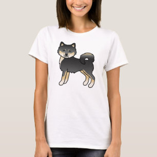 Zwart en lichtbruin Alaskaanse Malamute Schattige T-shirt