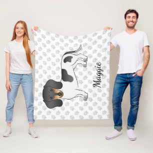 Zwart En Lichtbruin Bont Kortharige Dachshund & Na Fleece Deken