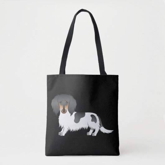 Zwart En Lichtbruin Bont Langharige Dachshond Op Z Draagtas (Voorkant)