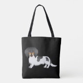 Zwart En Lichtbruin Bont Langharige Dachshond Op Z Draagtas (Achterkant)