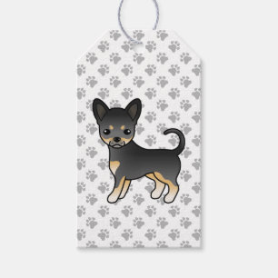 Zwart En Lichtbruin Chihuahua Hond Met Gladde Vach Cadeaulabel