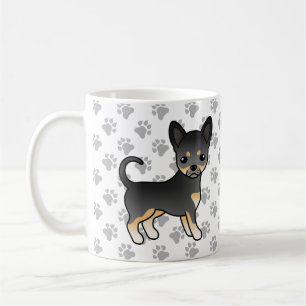 Zwart En Lichtbruin Chihuahua Hond Met Gladde Vach Koffiemok