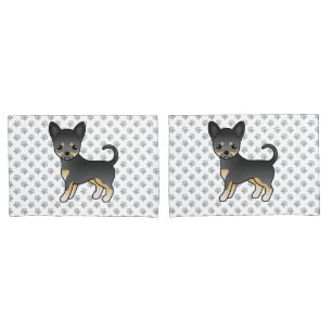 Zwart En Lichtbruin Chihuahua Hond Met Gladde Vach Kussensloop