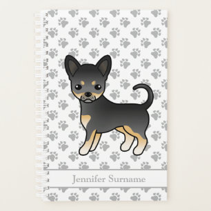 Zwart En Lichtbruin Chihuahua Hond Met Gladde Vach Planner