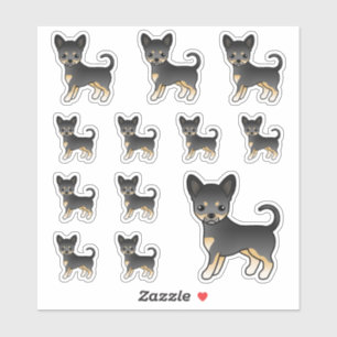 Zwart En Lichtbruin Chihuahua Met Gladde Vacht Hon Sticker