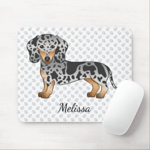 Zwart En Lichtbruin Dapple Kortharige Dachshund & Muismat