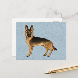 Zwart en lichtbruin Duitse herder Zacht GSD-hond B Briefkaart