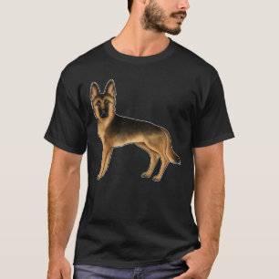 Zwart en lichtbruin Duitse Herdershond Cute GSD-ho T-shirt