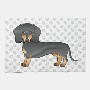 Zwart En Lichtbruin Gladharige Dachshond Hond & Po Theedoek