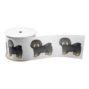 Zwart En Lichtbruin Havanese Hond Cute Cartoon Lint