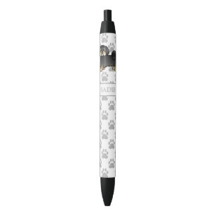 Zwart En Lichtbruin Lhasa Apso Mooie Cartoon Hond Zwarte Inkt Pen
