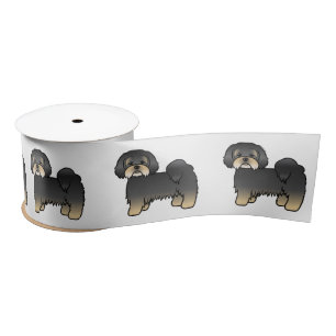 Zwart En Lichtbruin Lhasa Apso Schattig Cartoon Ho Lint