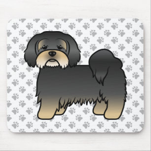 Zwart En Lichtbruin Lhasa Apso Schattig Cartoon Ho Muismat